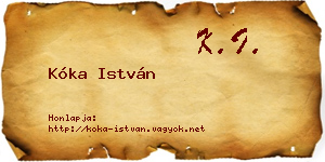 Kóka István névjegykártya